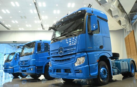 A Braspress iniciou testes de caminhão elétrico da Mercedes-Benz